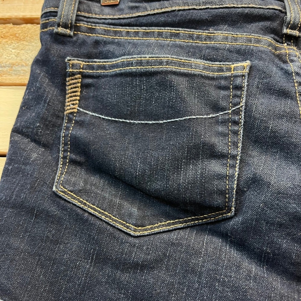 Paige Premium Denim Cut Off Shorts Low Rise Dark Wash Frayed Hem Size 31 Y2K - Picture 6 of 8
